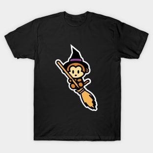 Monkey Witch Halloween Bambu Brand Momo Monkey T-Shirt